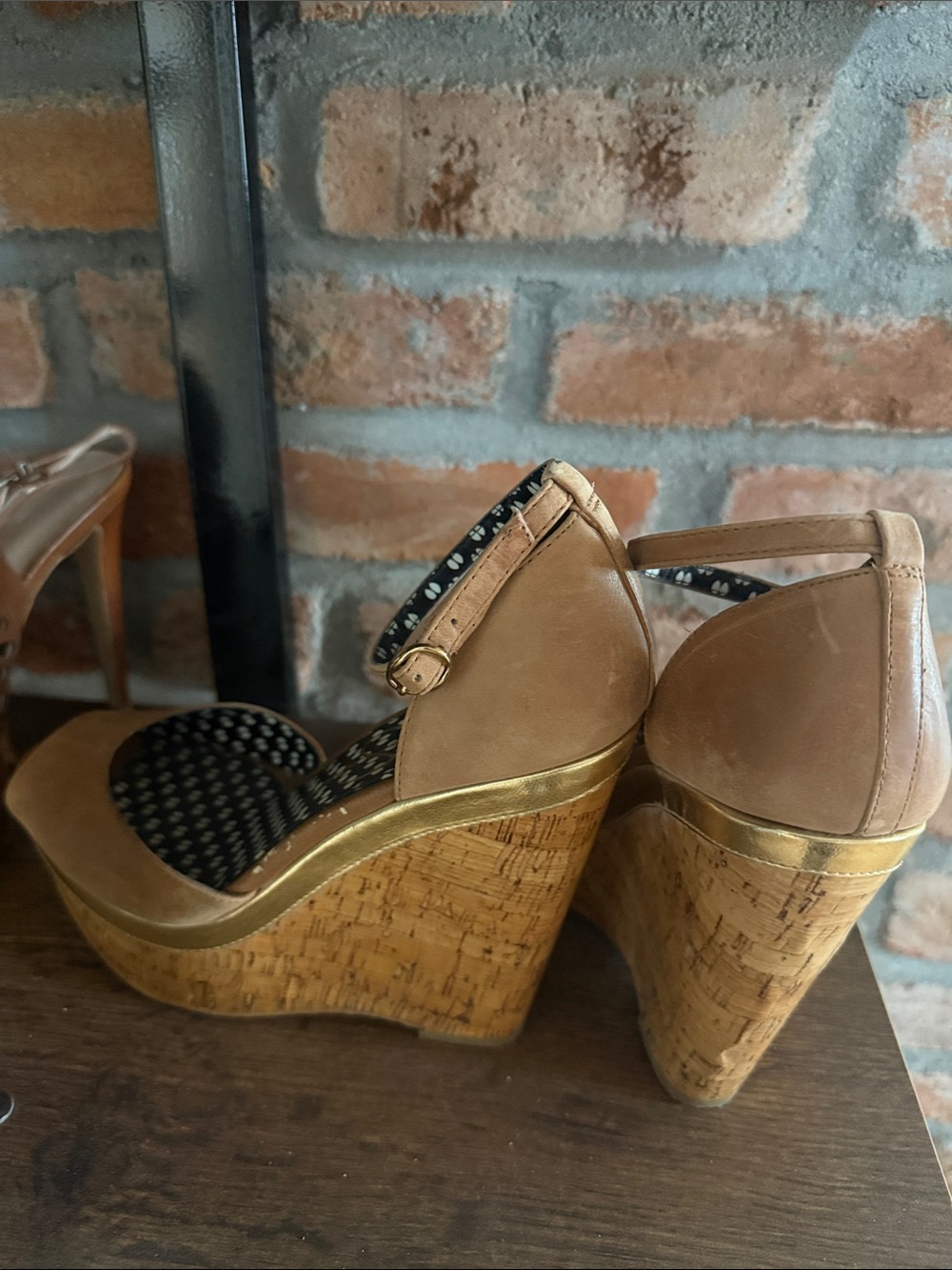 Jessica Simpson Cognac Peep-Toe Ankle-Strap Platforms - Picture 3 of 4
